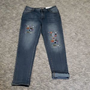 Cato boyfriend patchwork jeans